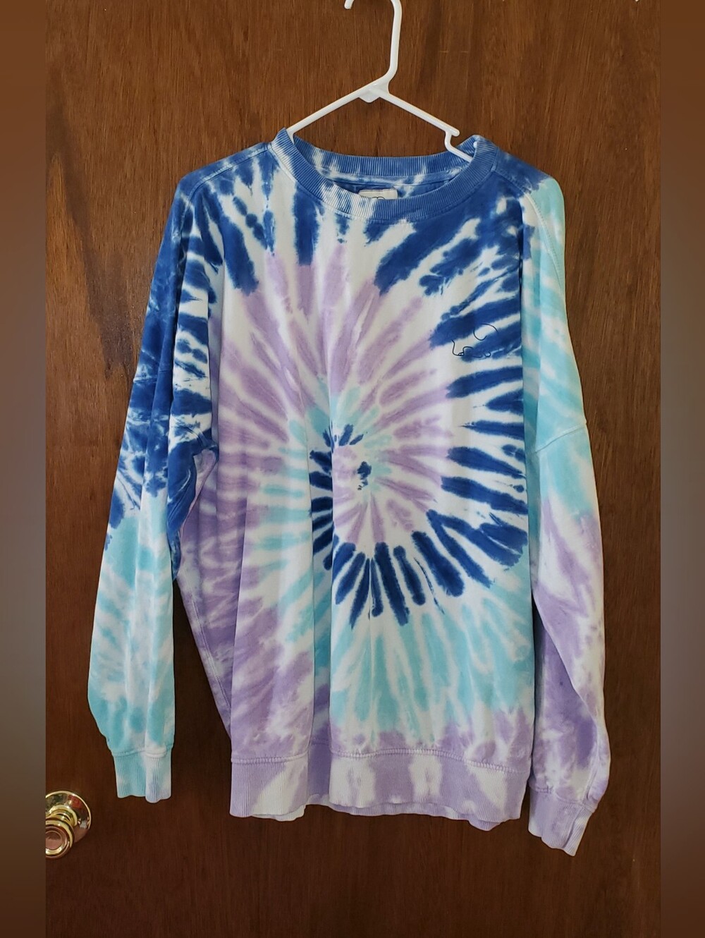 Ivory Ella Tie-Dye Long Sleeve Sweatshirt Sz Small Oversized